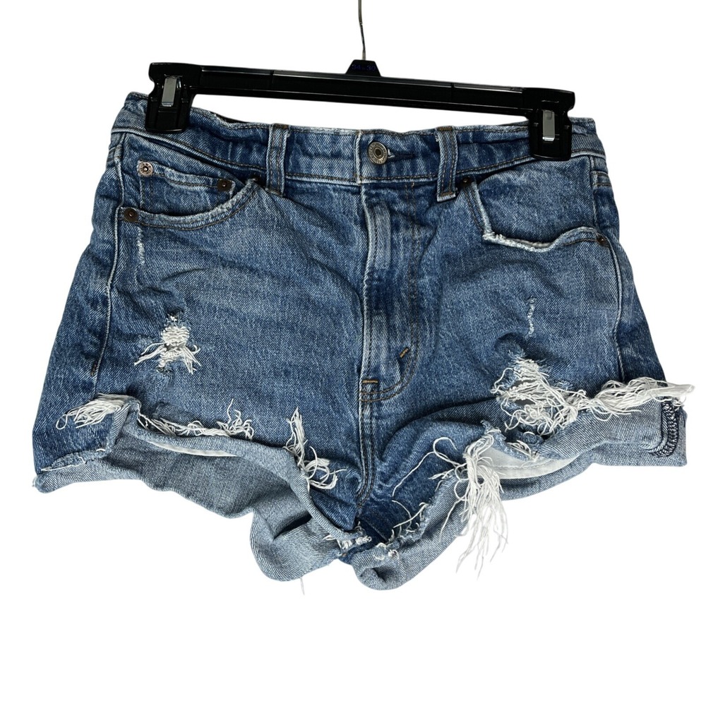 Abercrombie & Fitch The Mom Shorts High Rise Distressed Shorts‎ 25
